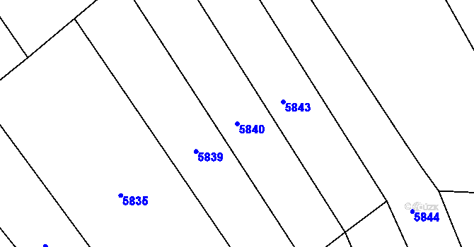 Parcela st. 5840 v KÚ Polešovice, Katastrální mapa