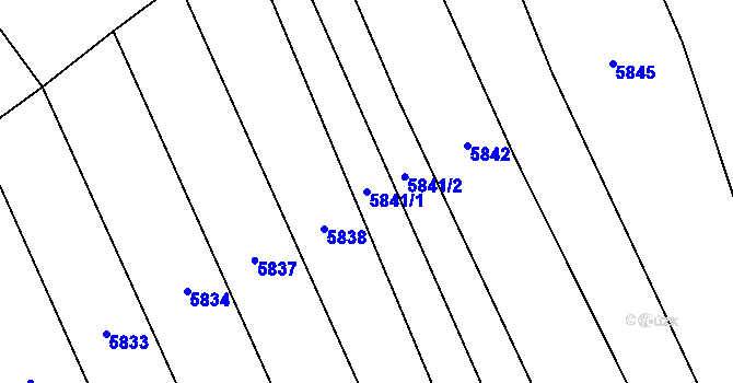 Parcela st. 5841/1 v KÚ Polešovice, Katastrální mapa