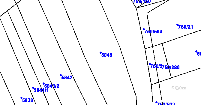 Parcela st. 5845 v KÚ Polešovice, Katastrální mapa