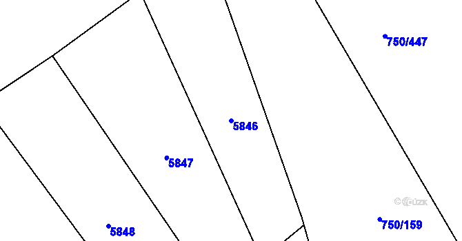 Parcela st. 5846 v KÚ Polešovice, Katastrální mapa