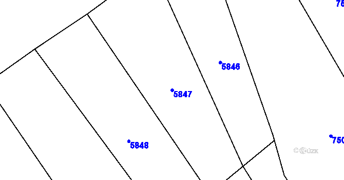 Parcela st. 5847 v KÚ Polešovice, Katastrální mapa