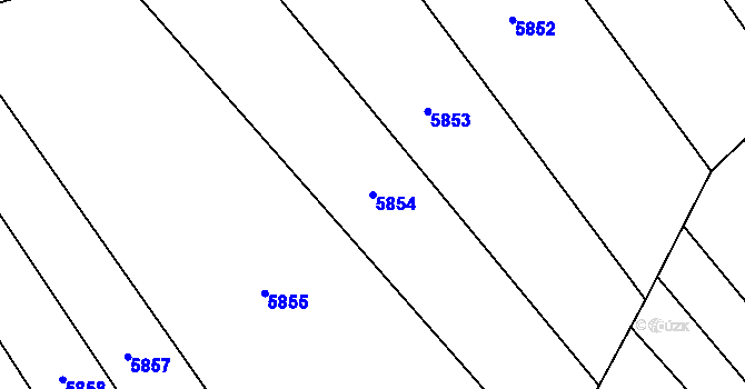 Parcela st. 5854 v KÚ Polešovice, Katastrální mapa