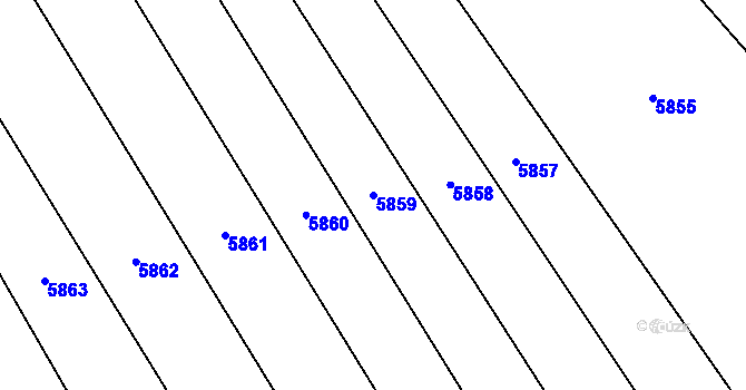 Parcela st. 5859 v KÚ Polešovice, Katastrální mapa