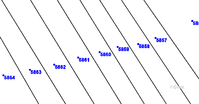 Parcela st. 5860 v KÚ Polešovice, Katastrální mapa