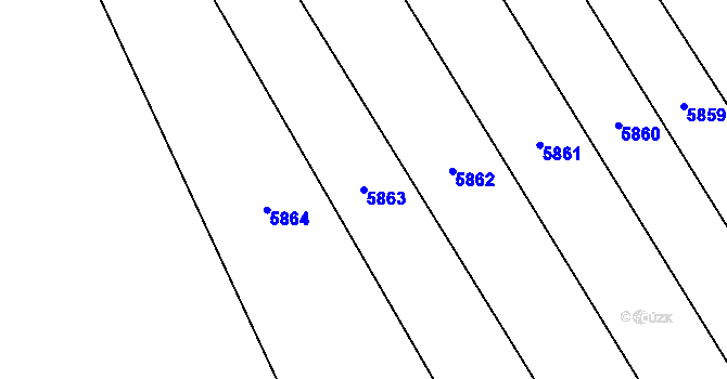 Parcela st. 5863 v KÚ Polešovice, Katastrální mapa