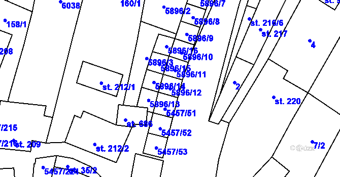 Parcela st. 5896/12 v KÚ Polešovice, Katastrální mapa
