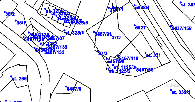 Parcela st. 37/3 v KÚ Polešovice, Katastrální mapa