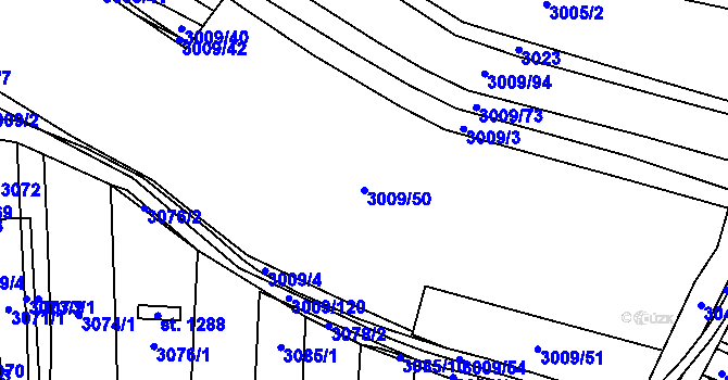 Parcela st. 3009/50 v KÚ Polešovice, Katastrální mapa