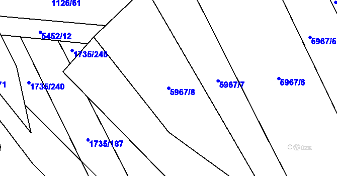 Parcela st. 5967/8 v KÚ Polešovice, Katastrální mapa