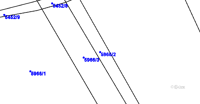 Parcela st. 5966/2 v KÚ Polešovice, Katastrální mapa