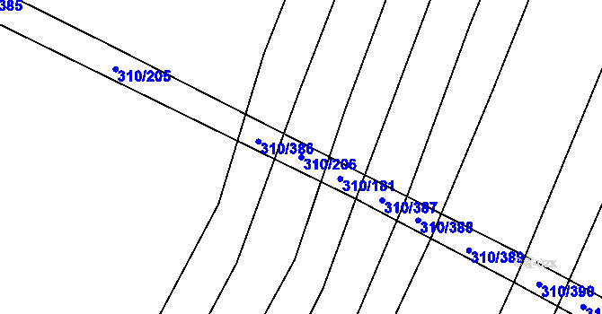 Parcela st. 310/206 v KÚ Polešovice, Katastrální mapa