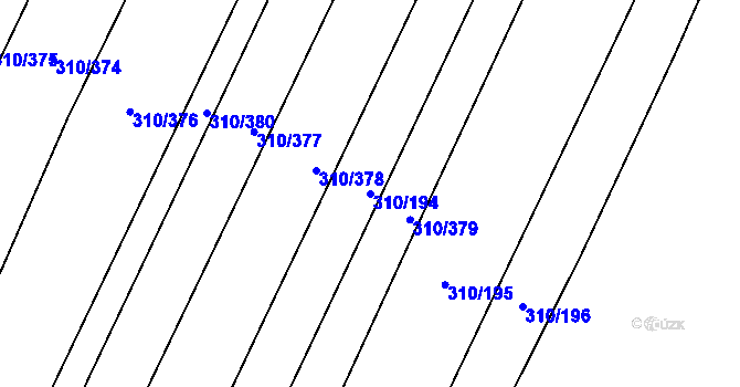 Parcela st. 310/194 v KÚ Polešovice, Katastrální mapa