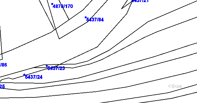 Parcela st. 5437/22 v KÚ Polešovice, Katastrální mapa