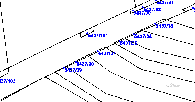 Parcela st. 5437/37 v KÚ Polešovice, Katastrální mapa