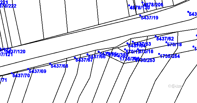 Parcela st. 5437/65 v KÚ Polešovice, Katastrální mapa