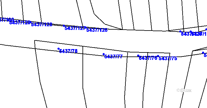Parcela st. 5437/77 v KÚ Polešovice, Katastrální mapa