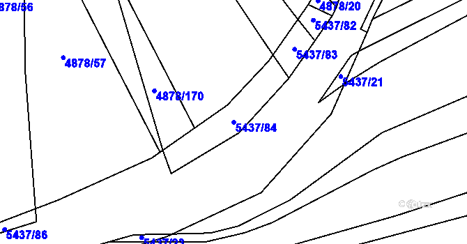 Parcela st. 5437/84 v KÚ Polešovice, Katastrální mapa