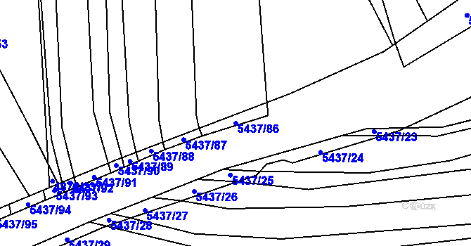 Parcela st. 5437/86 v KÚ Polešovice, Katastrální mapa