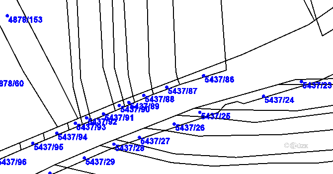 Parcela st. 5437/87 v KÚ Polešovice, Katastrální mapa