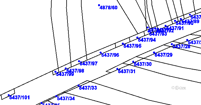 Parcela st. 5437/96 v KÚ Polešovice, Katastrální mapa