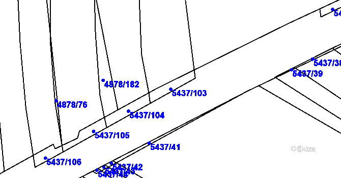 Parcela st. 5437/103 v KÚ Polešovice, Katastrální mapa