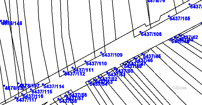 Parcela st. 5437/109 v KÚ Polešovice, Katastrální mapa