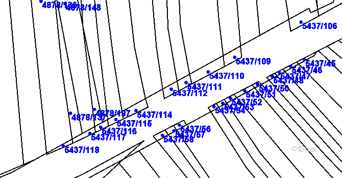 Parcela st. 5437/112 v KÚ Polešovice, Katastrální mapa