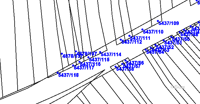 Parcela st. 5437/114 v KÚ Polešovice, Katastrální mapa