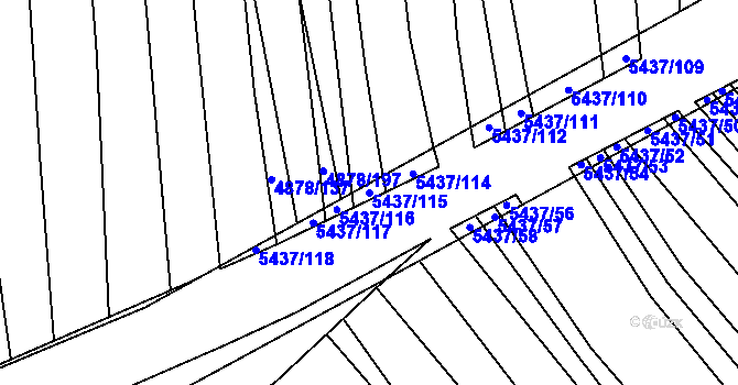 Parcela st. 5437/115 v KÚ Polešovice, Katastrální mapa