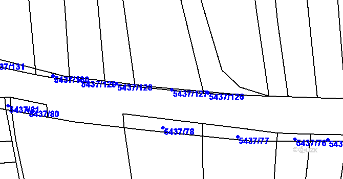 Parcela st. 5437/127 v KÚ Polešovice, Katastrální mapa