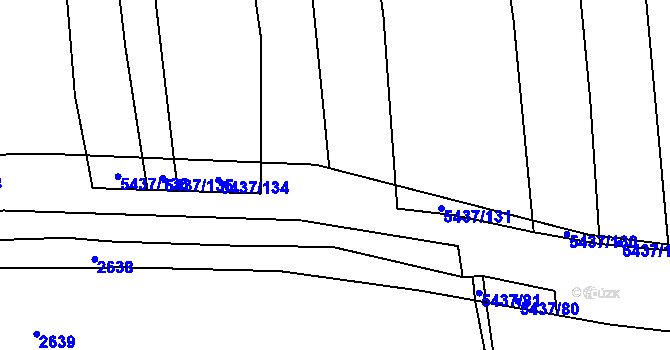 Parcela st. 5437/132 v KÚ Polešovice, Katastrální mapa