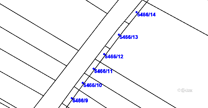 Parcela st. 5466/12 v KÚ Polešovice, Katastrální mapa