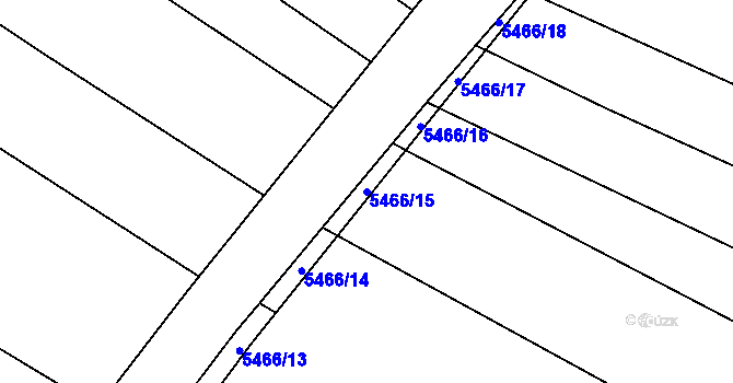 Parcela st. 5466/15 v KÚ Polešovice, Katastrální mapa