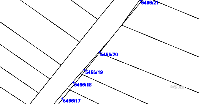 Parcela st. 5466/20 v KÚ Polešovice, Katastrální mapa