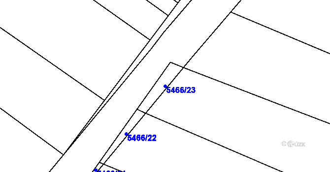 Parcela st. 5466/23 v KÚ Polešovice, Katastrální mapa