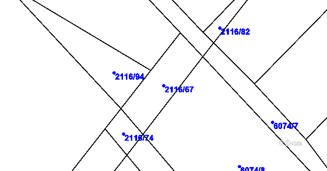 Parcela st. 2116/67 v KÚ Polešovice, Katastrální mapa