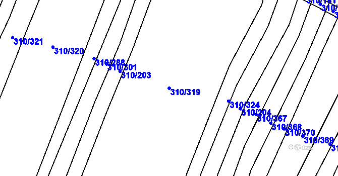 Parcela st. 310/319 v KÚ Polešovice, Katastrální mapa