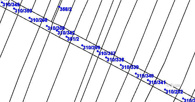 Parcela st. 310/337 v KÚ Polešovice, Katastrální mapa