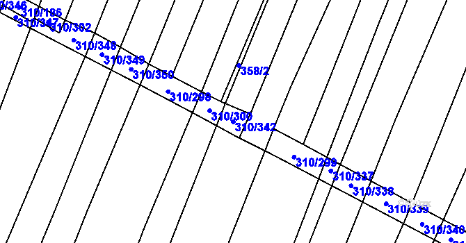 Parcela st. 310/342 v KÚ Polešovice, Katastrální mapa