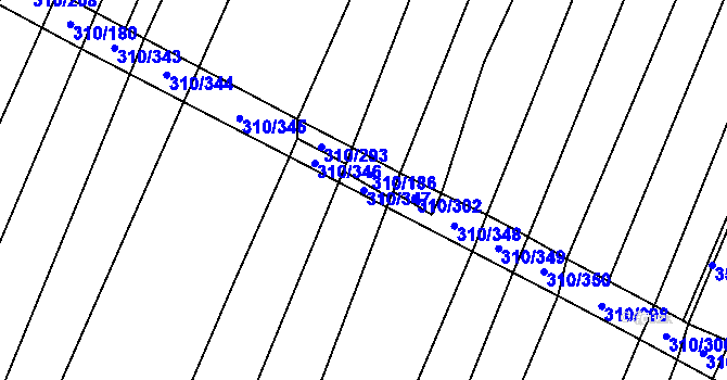 Parcela st. 310/347 v KÚ Polešovice, Katastrální mapa
