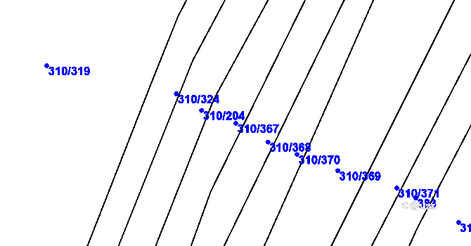 Parcela st. 310/367 v KÚ Polešovice, Katastrální mapa