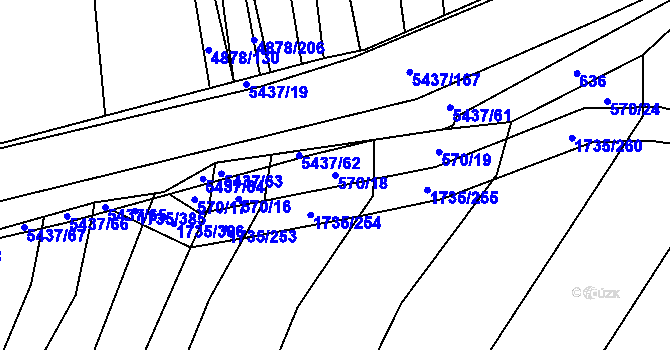 Parcela st. 570/18 v KÚ Polešovice, Katastrální mapa