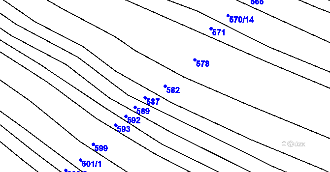 Parcela st. 582 v KÚ Polešovice, Katastrální mapa