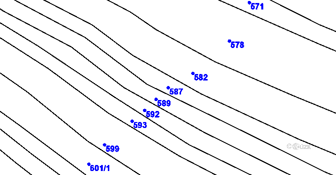 Parcela st. 587 v KÚ Polešovice, Katastrální mapa