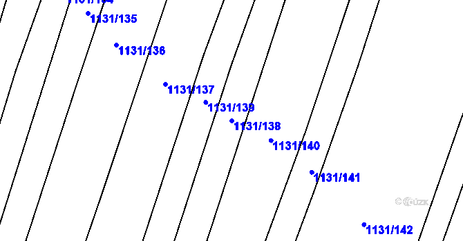 Parcela st. 1131/138 v KÚ Polešovice, Katastrální mapa