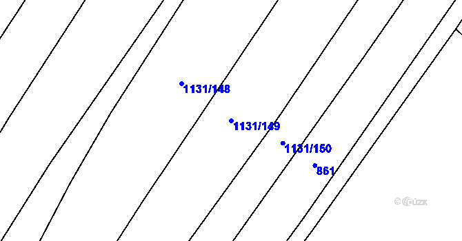 Parcela st. 1131/149 v KÚ Polešovice, Katastrální mapa