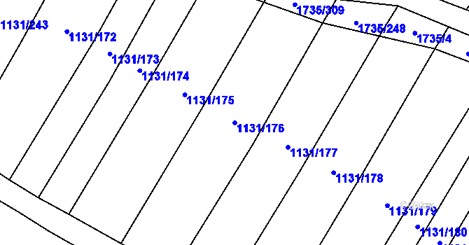 Parcela st. 1131/176 v KÚ Polešovice, Katastrální mapa