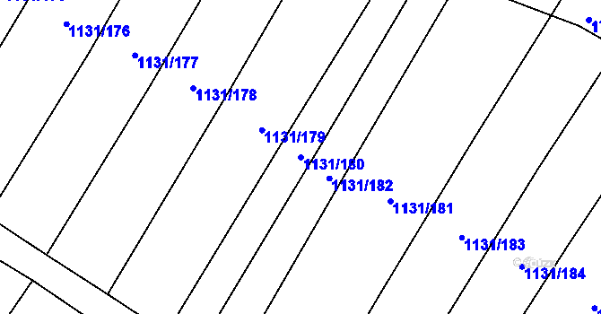 Parcela st. 1131/180 v KÚ Polešovice, Katastrální mapa