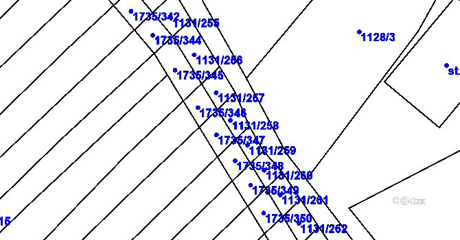 Parcela st. 1131/258 v KÚ Polešovice, Katastrální mapa