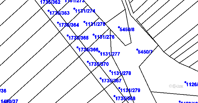 Parcela st. 1131/277 v KÚ Polešovice, Katastrální mapa